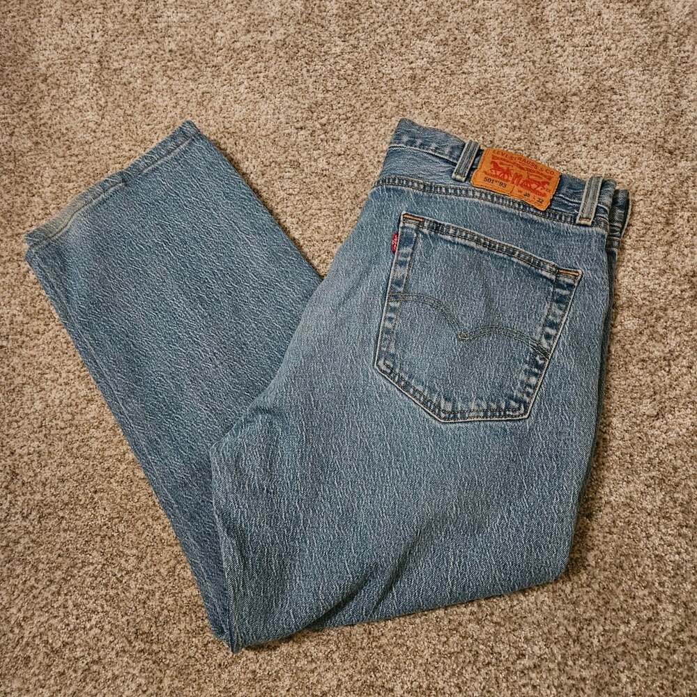 Levi's 501 '93 Straight Jeans Salt and Pepper Size W38 L32 Blue Wash Denim